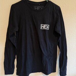 Black Long Sleeve Shirt with White Logo